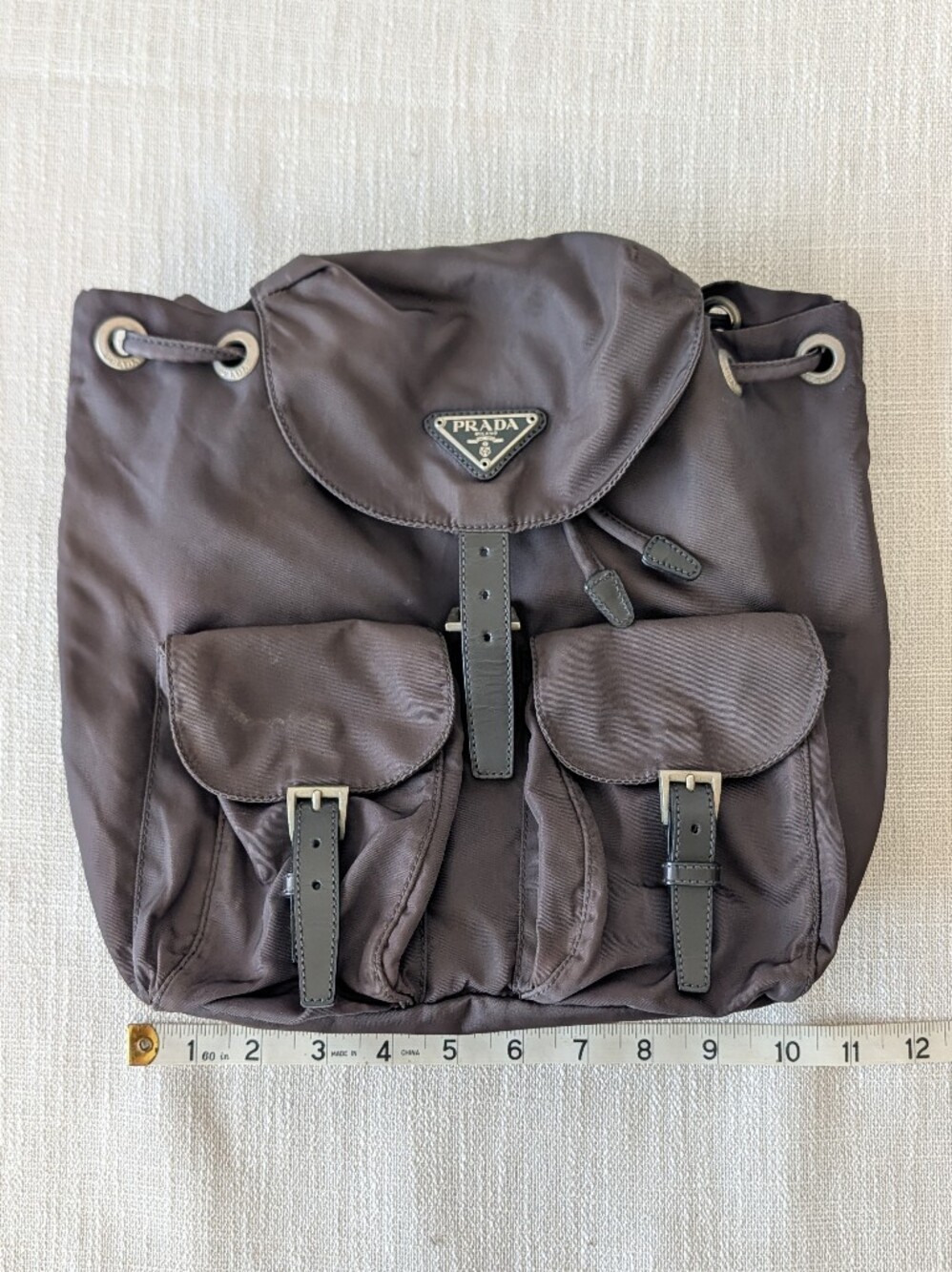 Prada Slate Nylon Drawstring Mini Backpack - Picture 6 of 8